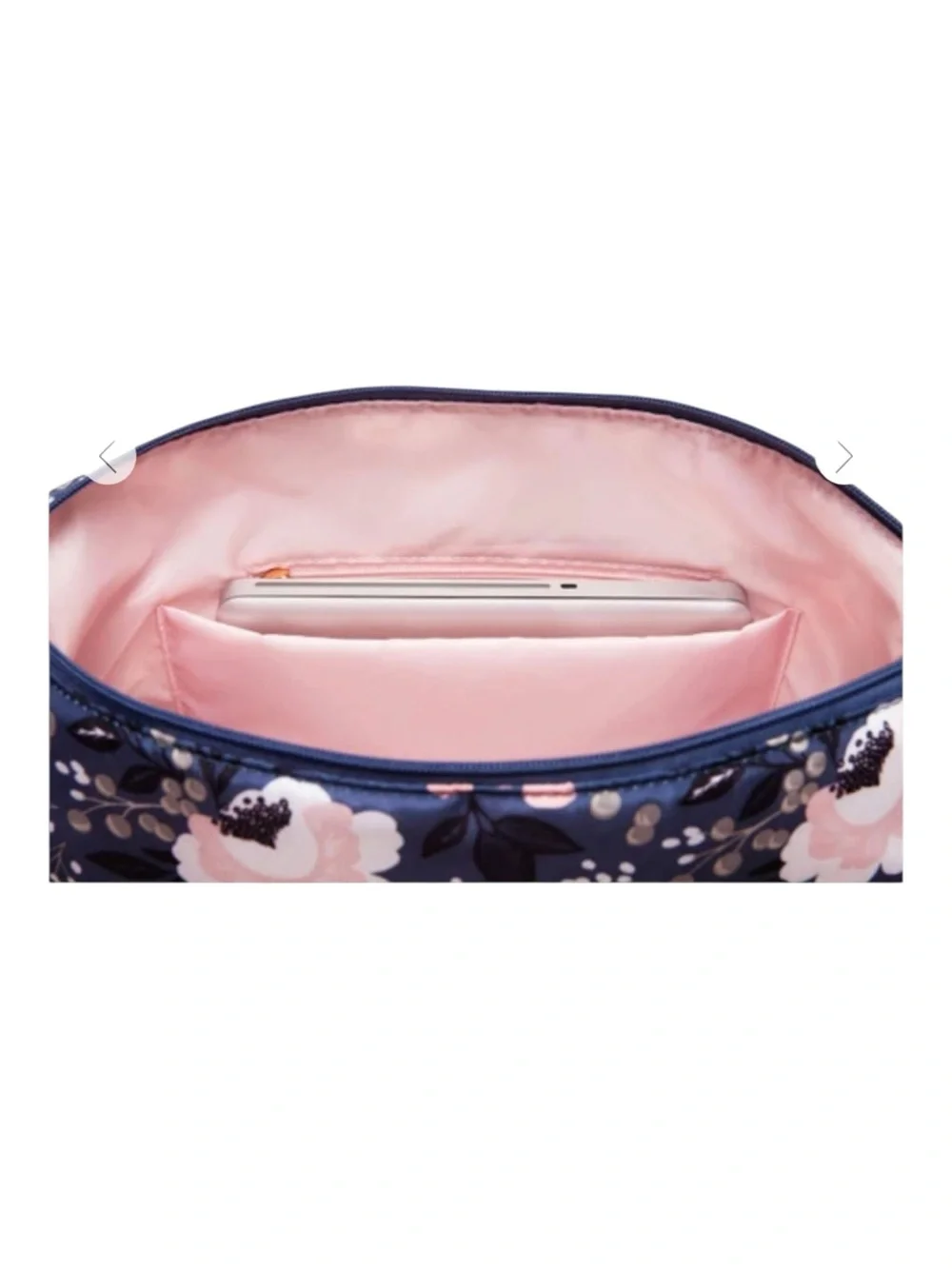 Sarah Wells “Le floral “ Lizzy Breast pump bag / diaper bag loads of pockets .